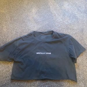 Grey cropped Tee